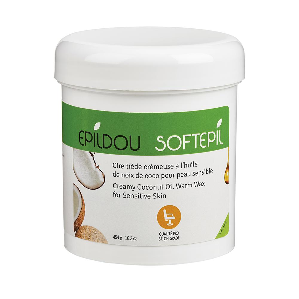 Creamy Coconut Oil Warm Wax Pot for Sensitive Skin - SoftEpil, 454g.