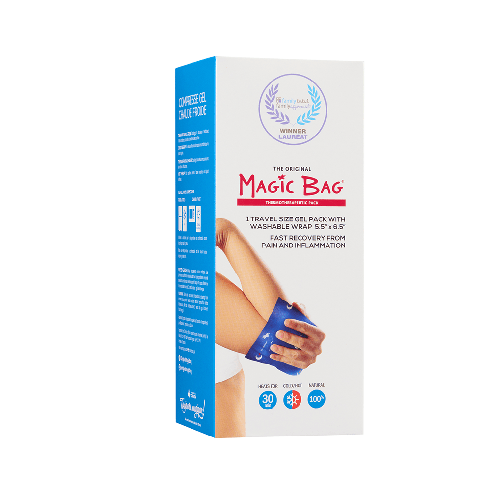 Magic Bag Gel Pack Hot & Cold Compress, travel size packaging.