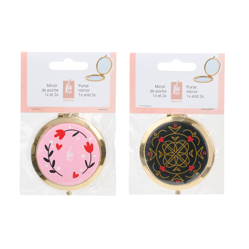 Purse-Size Compact Mirror 1X & 2X - Vie Art
