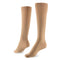 Knee-high compression socks in beige, providing 15-20 mmHg pressure for leg support.
