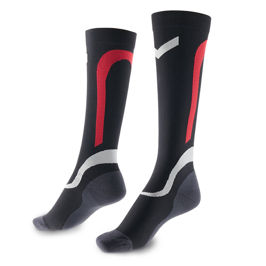 Supporo Unisex Sport Compression Socks Black and Red, 15-20mmHg