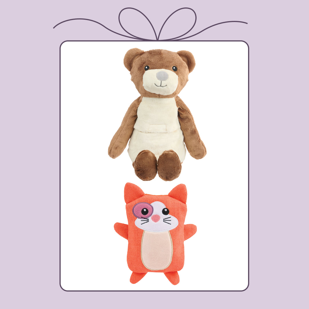 Sac Magique Warmy Duo d'Amis pour la Vie – Noa l’Ourson & Sam le Chat compresses chaude/froide