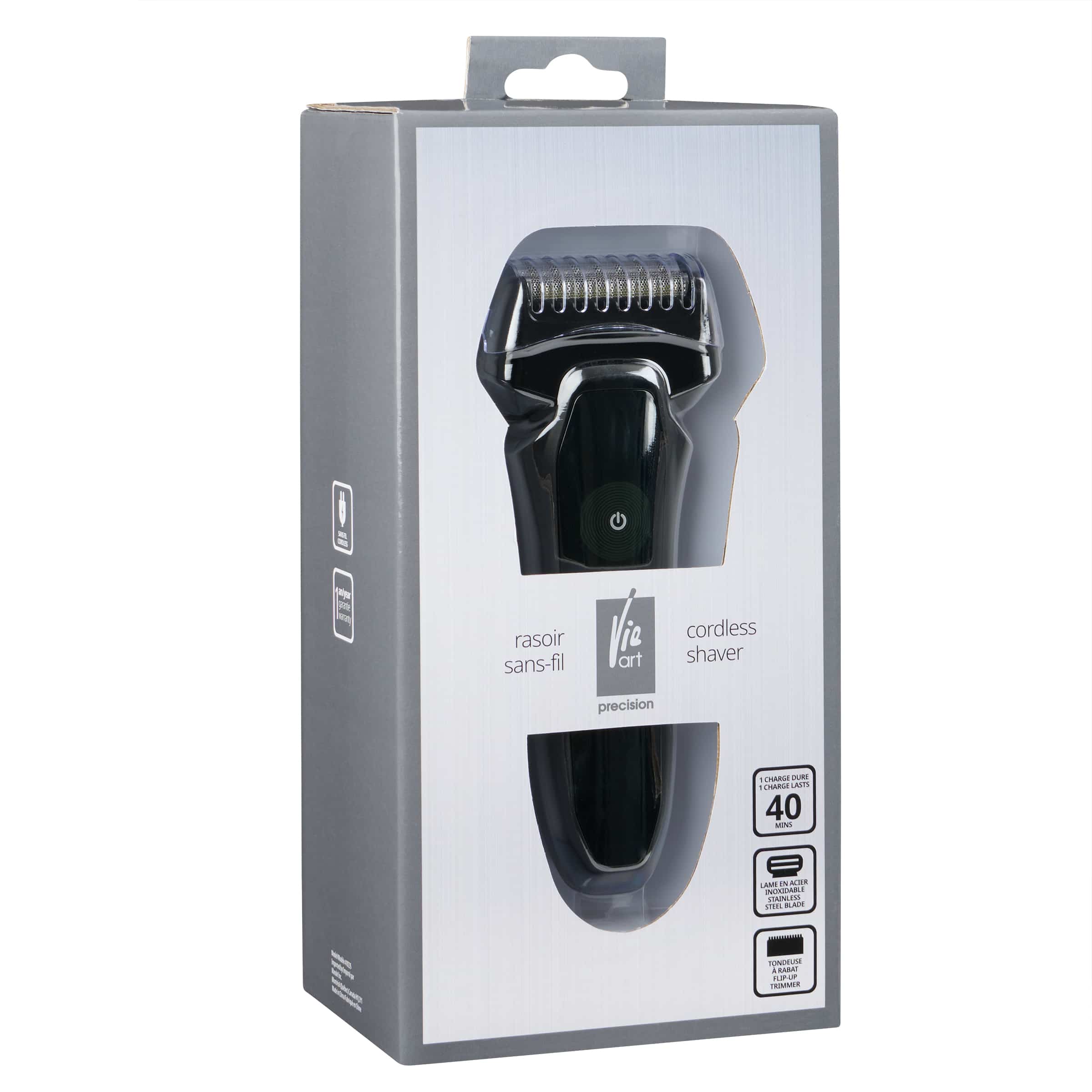 Cordless rechargeable shaver – wet or dry usage