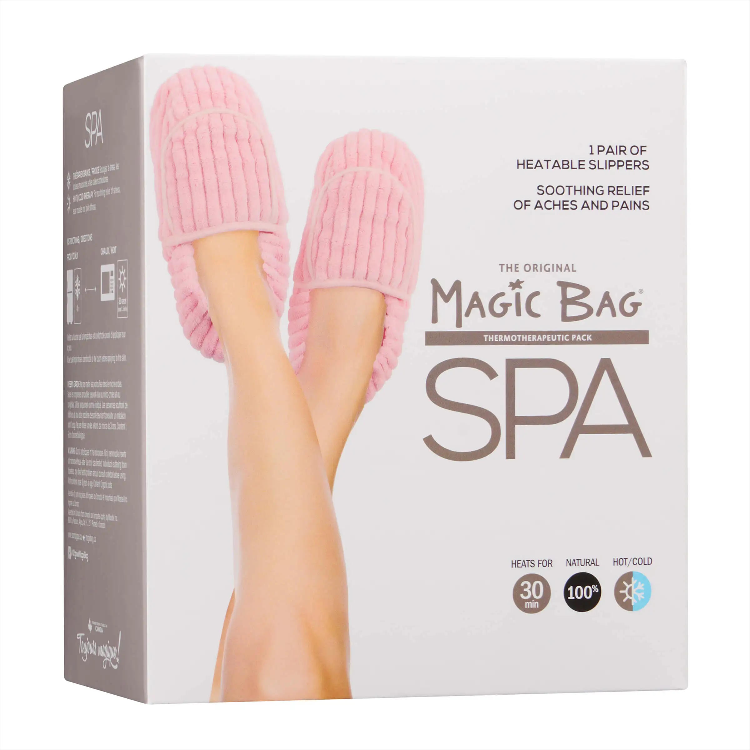 Magic Bag Heatable Slippers Pink Plush SPA