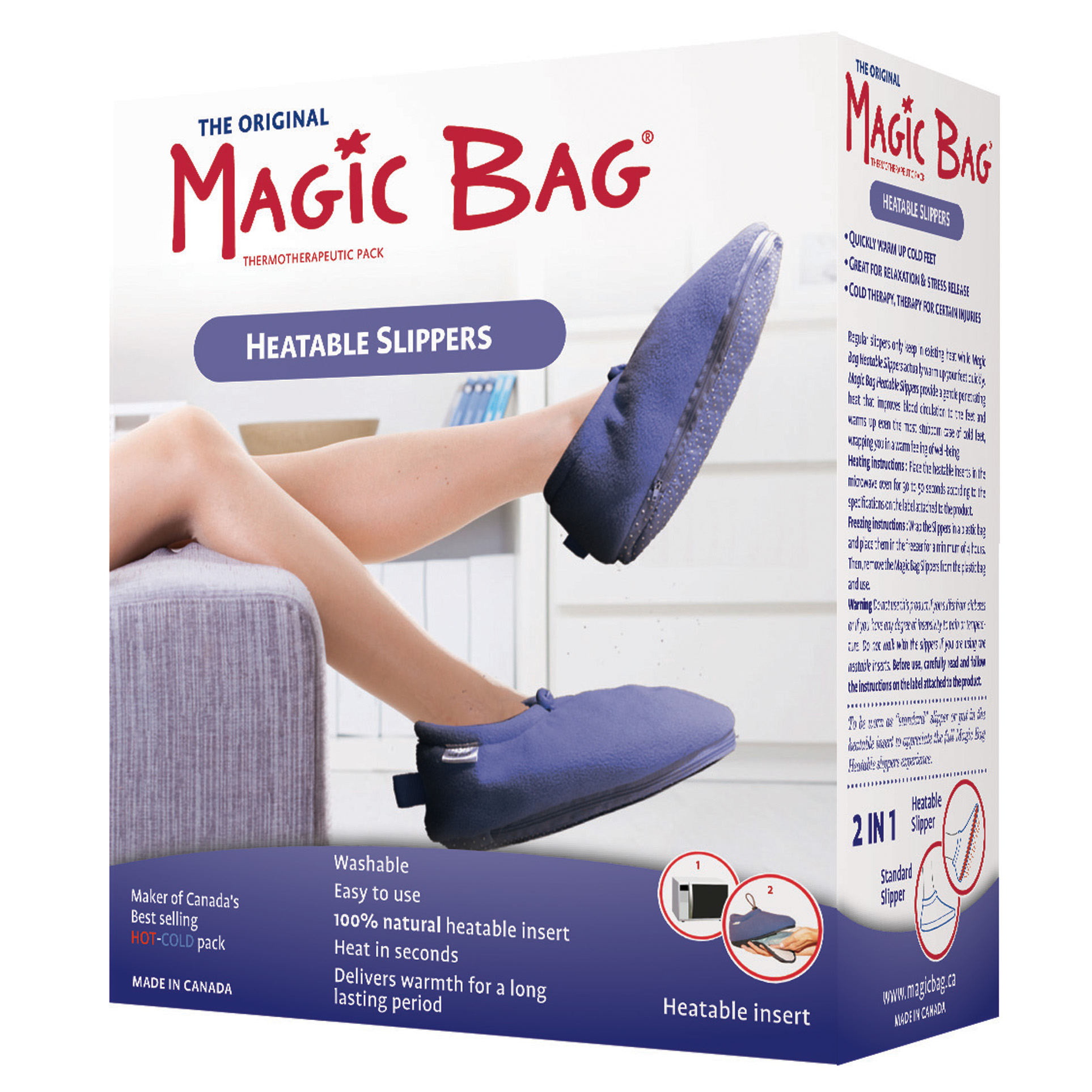Magic Bag Heatable Slippers Blue