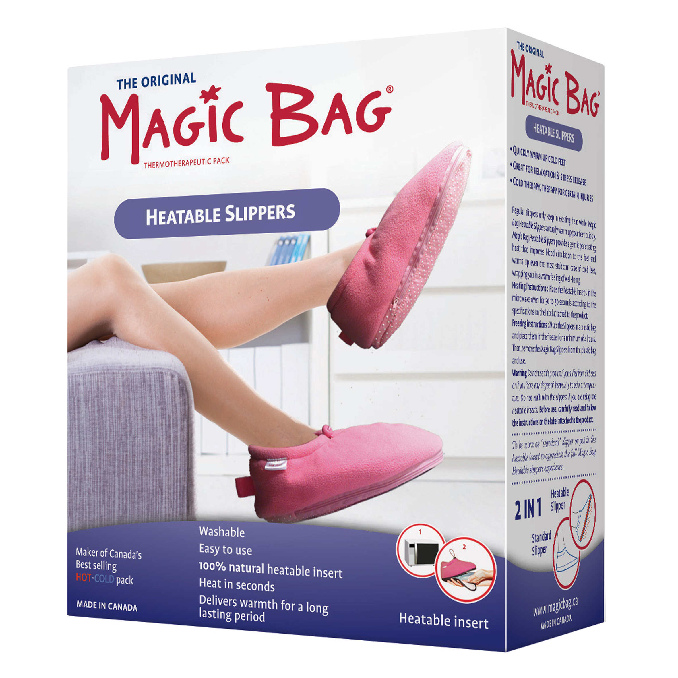 Magic Bag Heatable Slippers Pink S/M