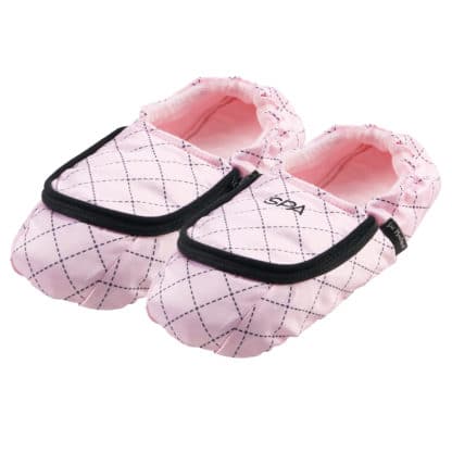 Spa chic pink heatable slippers