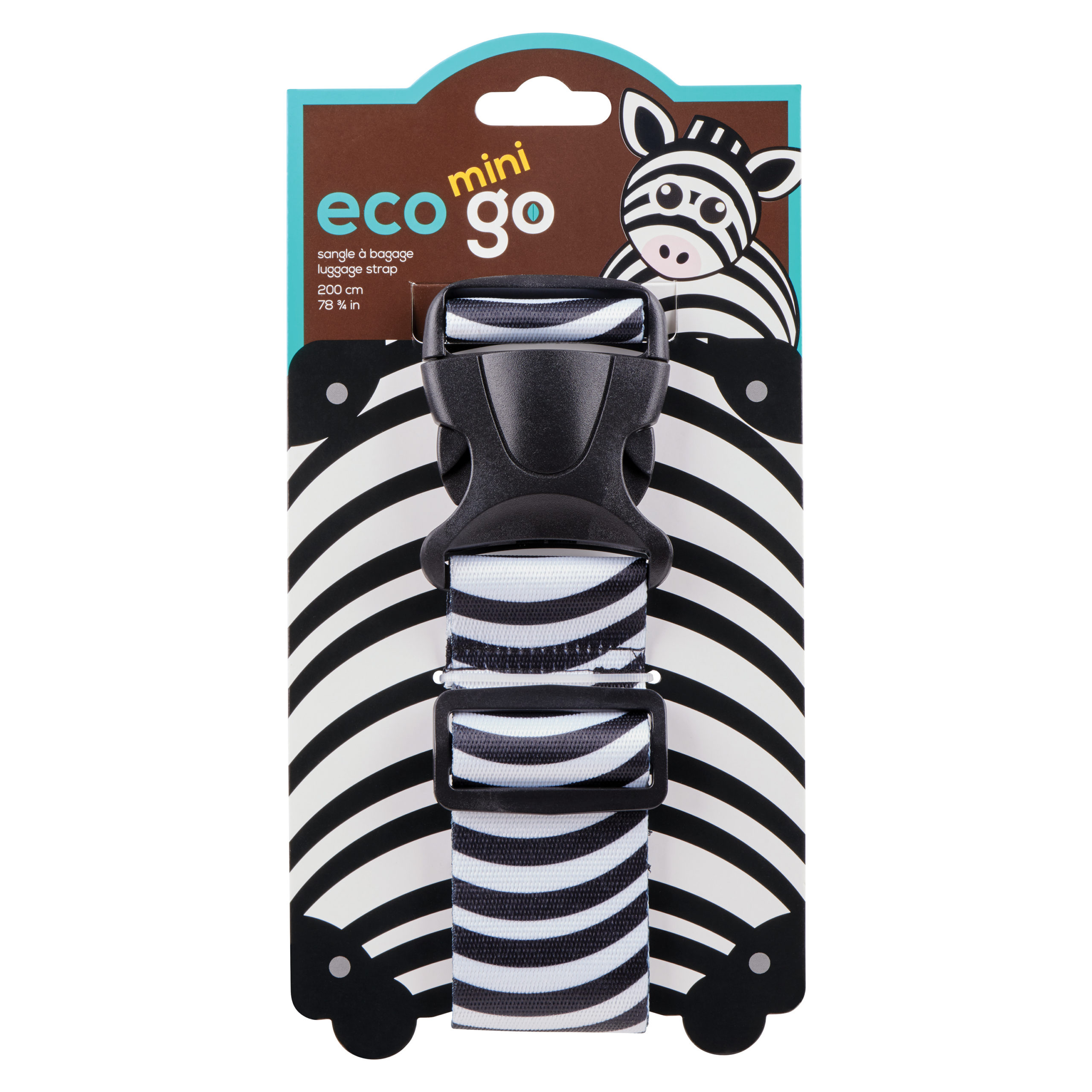 Mini luggage strap – Zebra