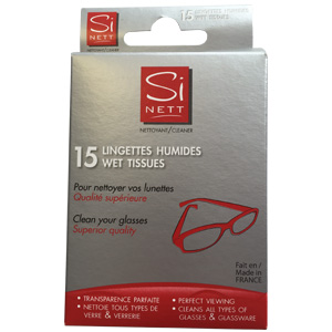 Siclair Wet tissues to clean eyewear, 15pcs