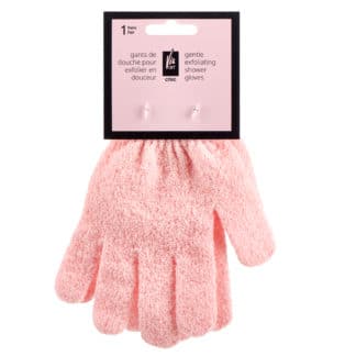 Pink shower gloves