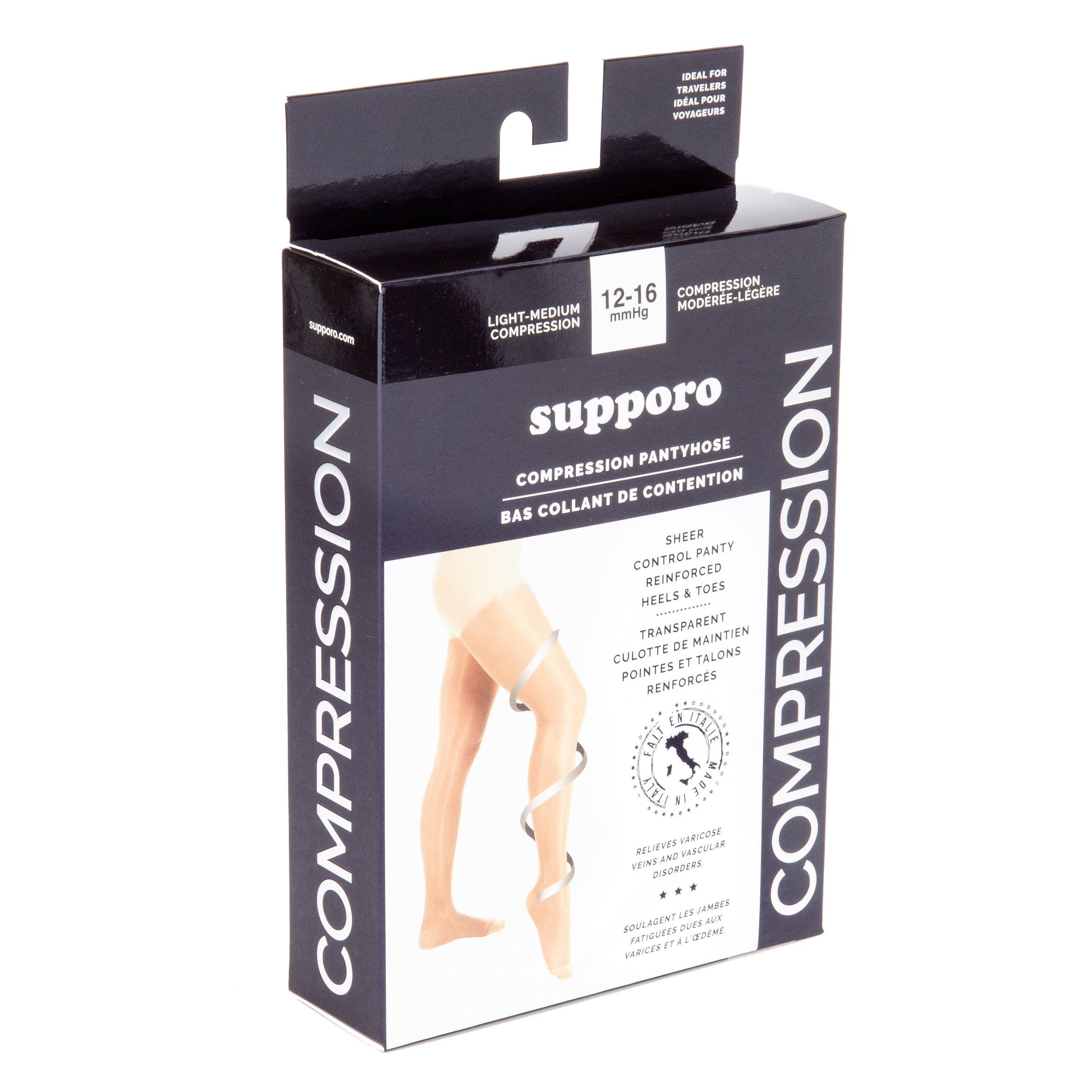 Supporo Sheer Compression Pantyhose, 12-16 mmHg
