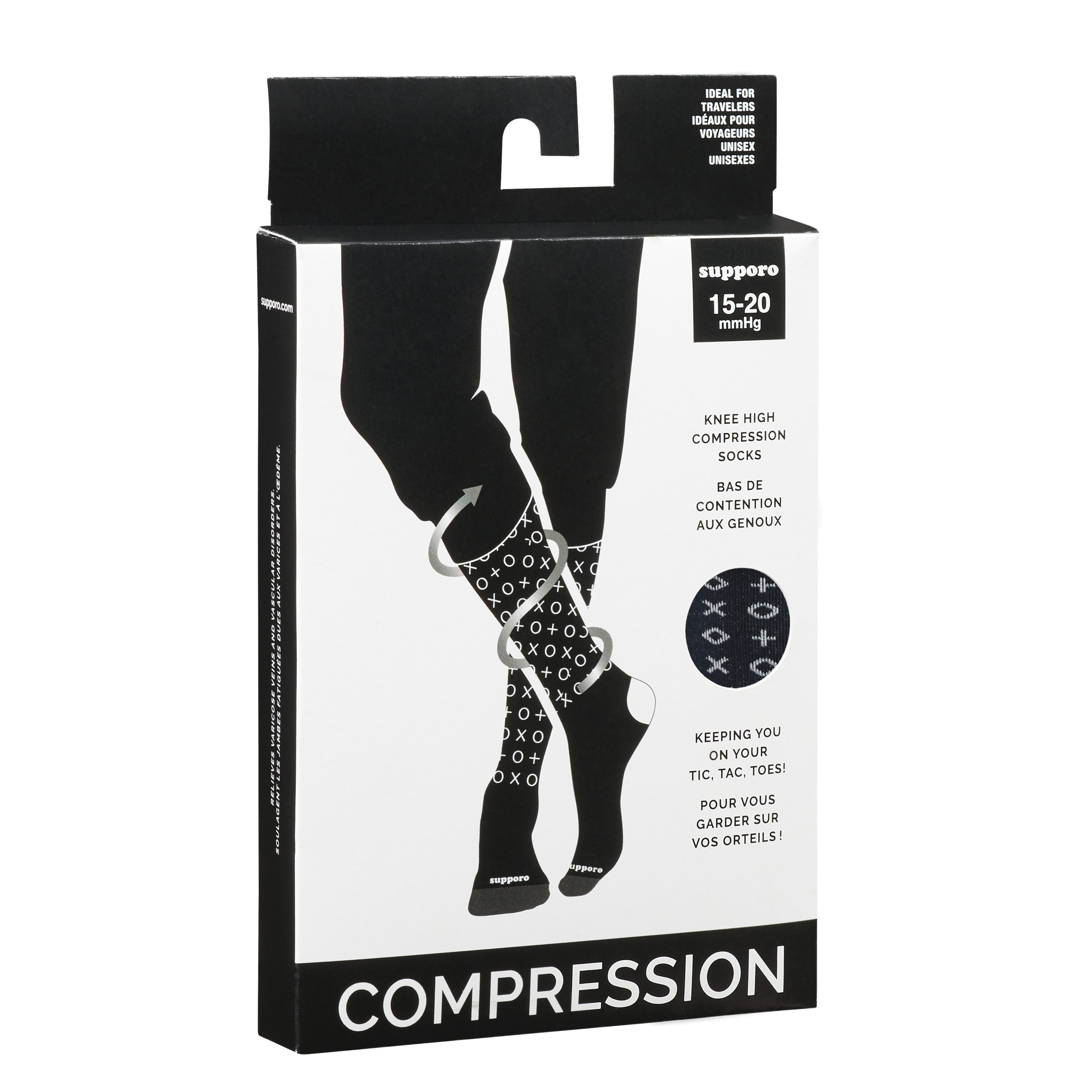 Supporo Tic-Tac-Toe Print Compression Socks